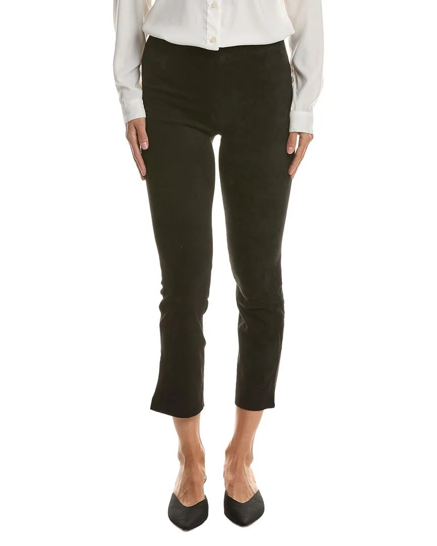Stretch Suede Split Hem Crop Pant by Vince