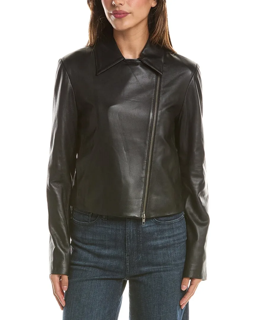 Classic Leather Zip Front Jacket