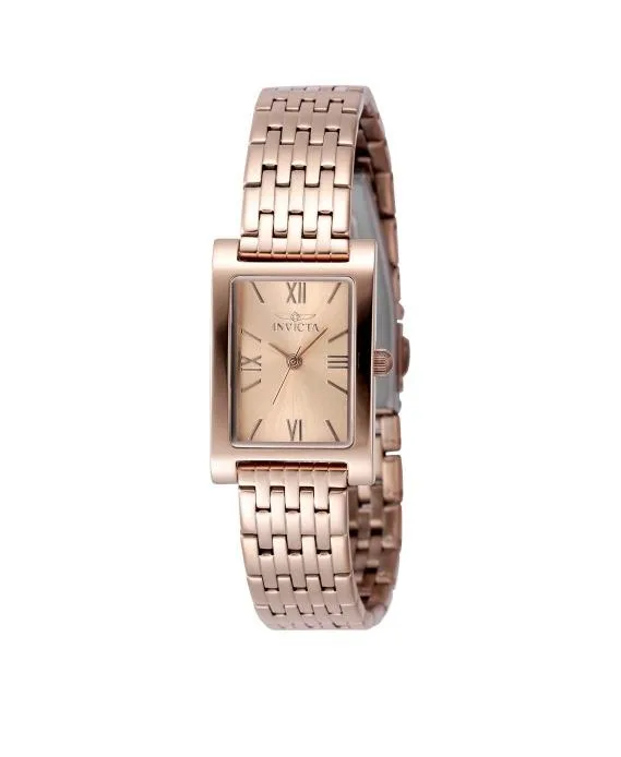 48149 Angel Quartz 3 Hand Rose Gold Dial Watch by Invicta