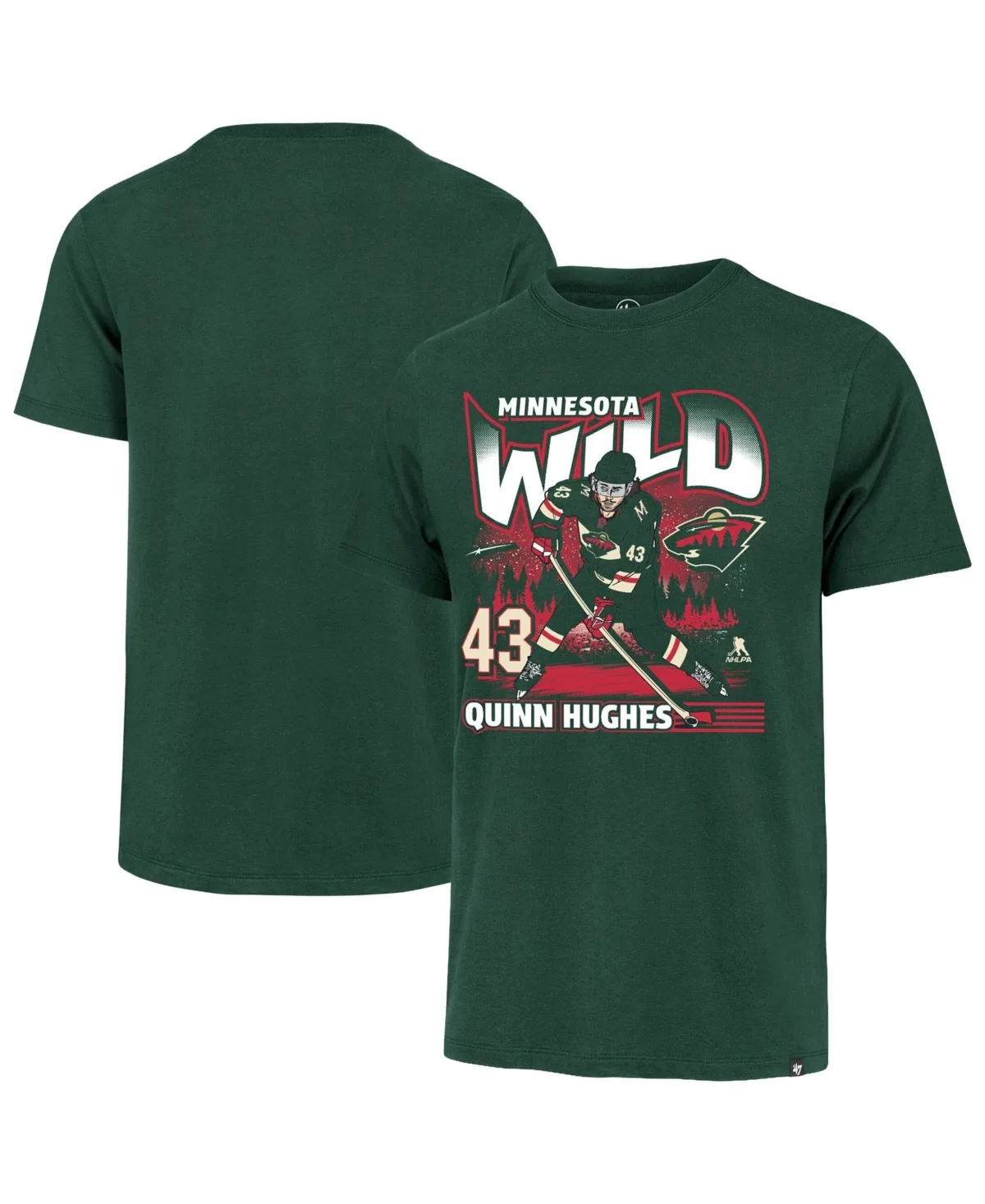 Quinn Hughes Minnesota Wild City Name & Number T-Shirt by 47 Brand