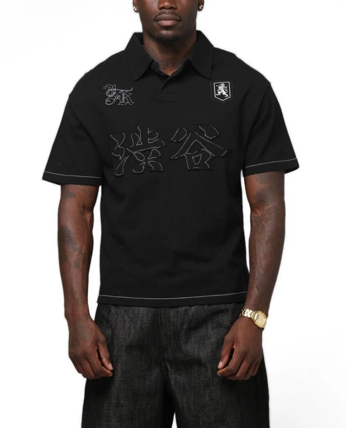 Unity Embroidered and Printed Graphics Polo Shirt by Loiter