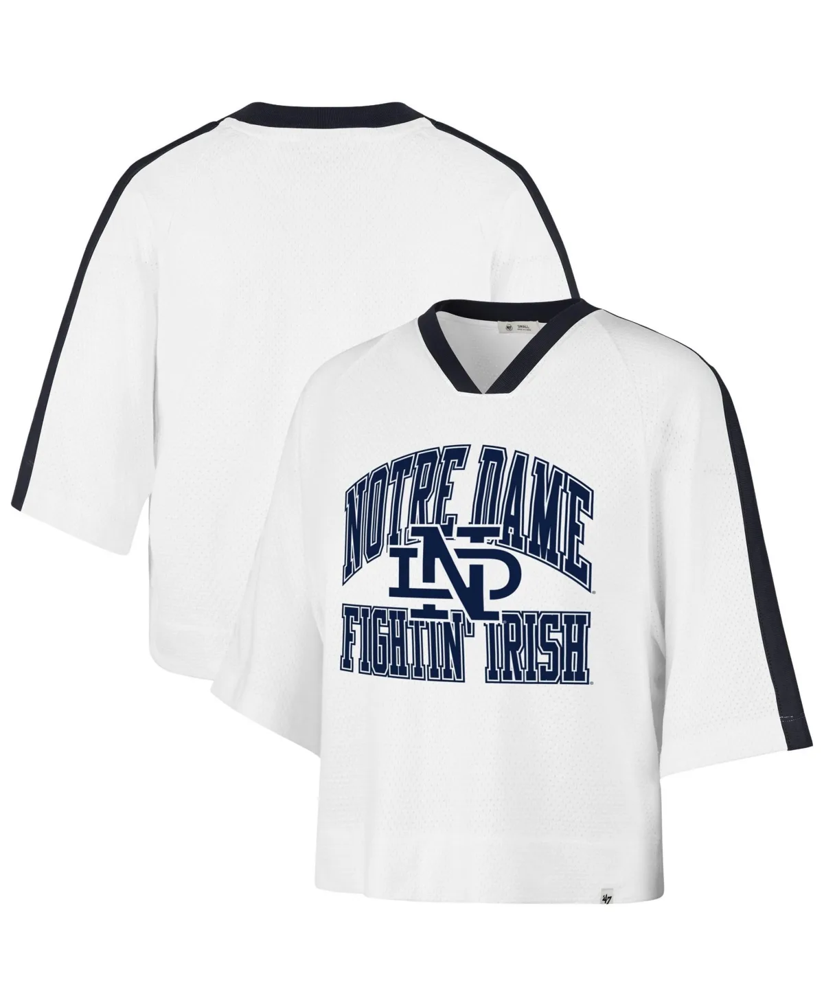 Notre Dame Fighting Irish Big Overarch Drop Needle Raglan V-Neck T-Shirt by 47 Brand