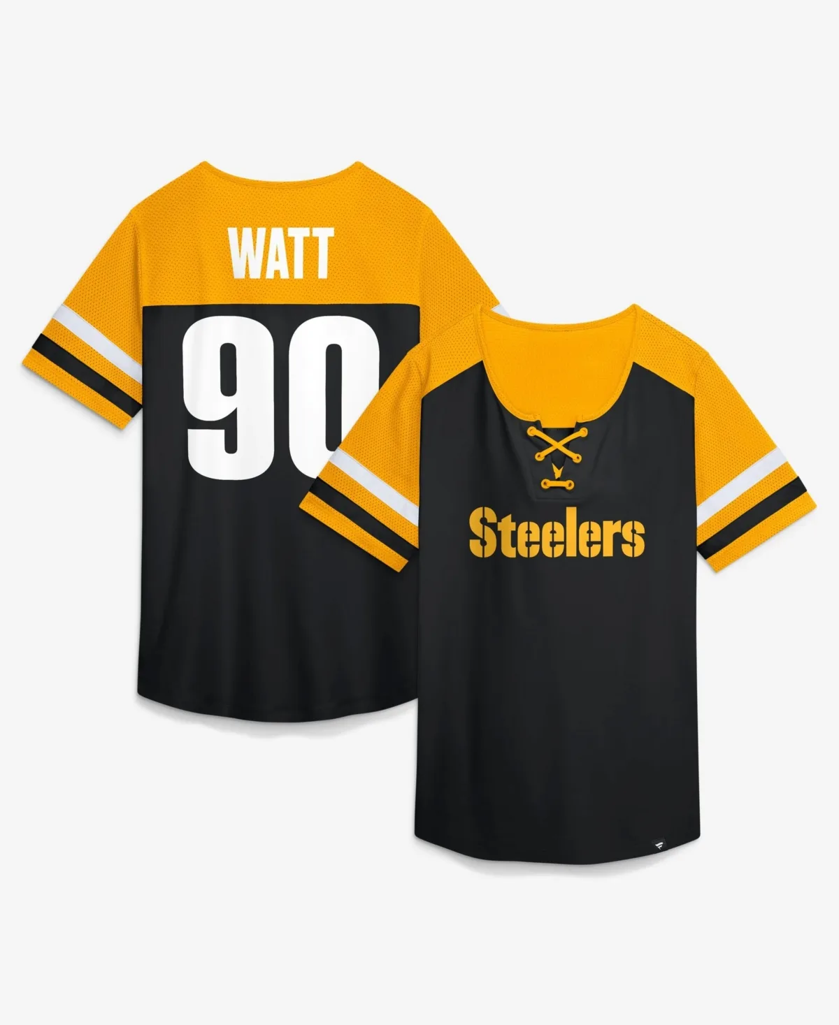 T.j. Watt Pittsburgh Steelers Curl Route Athena Lace-Up Name & Number Shirt by Fanatics