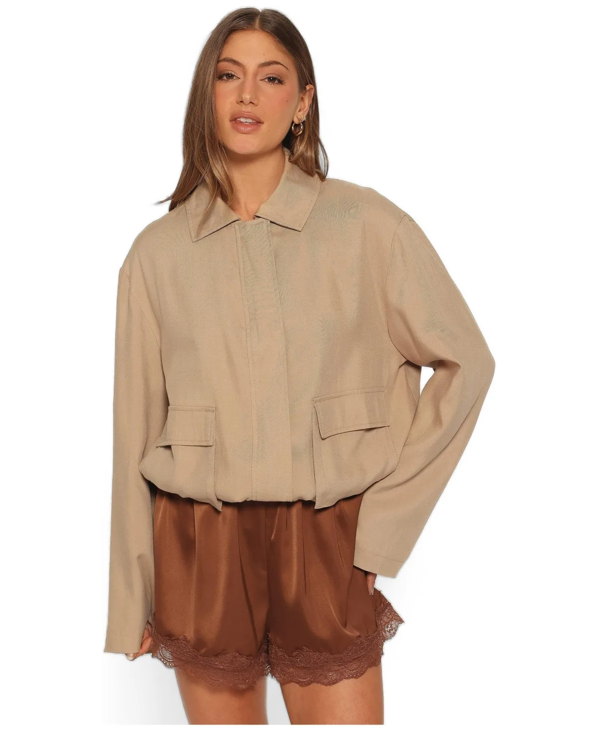 Julie Bubble-Hemline Long-Sleeve Jacket by Petal and Pup