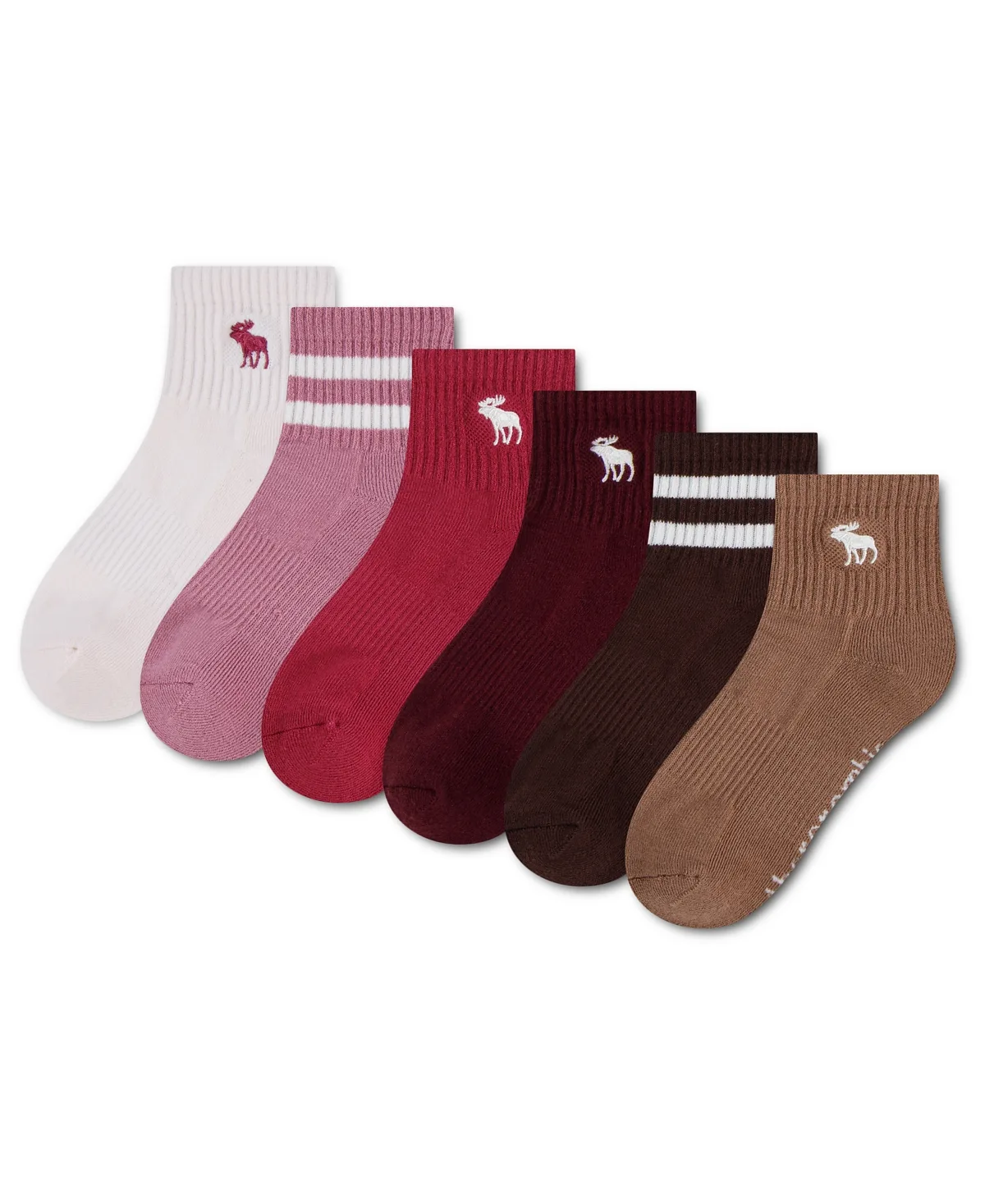 Core Stripe Quarter Socks, 6-Pack by Abercrombie Kids