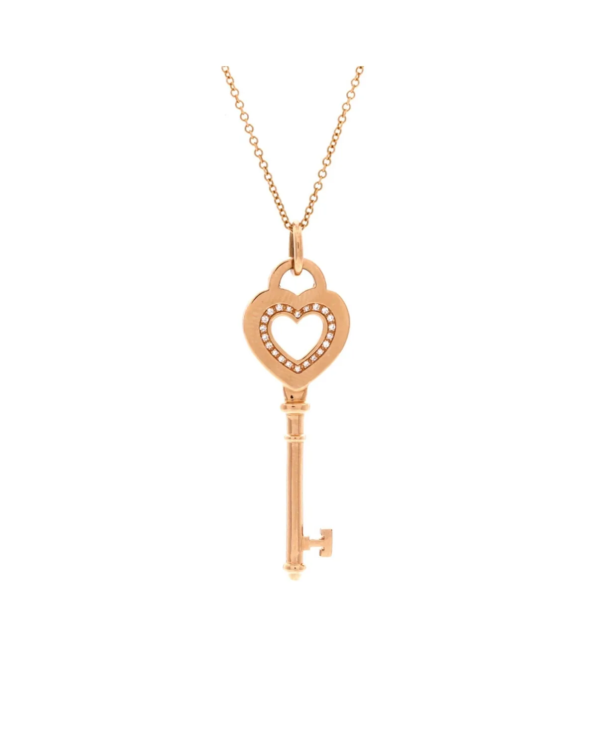 Pre-Owned Heart Key Pendant Necklace by Tiffany & Co.