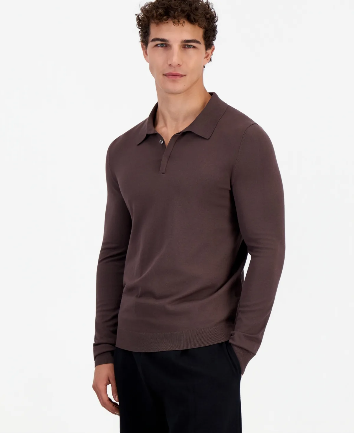 San Pippo-Cv Long-Sleeve Knitted Slim-Fit Polo Shirt