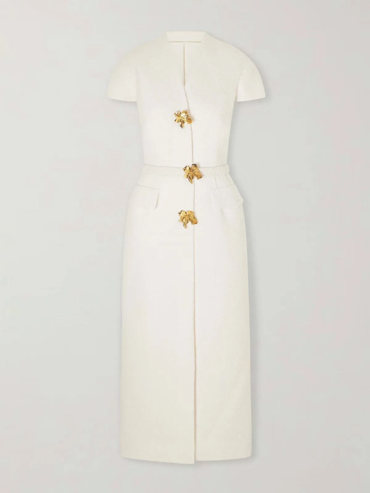 - Wool-blend Tweed Midi Dress - by Oscar de la Renta