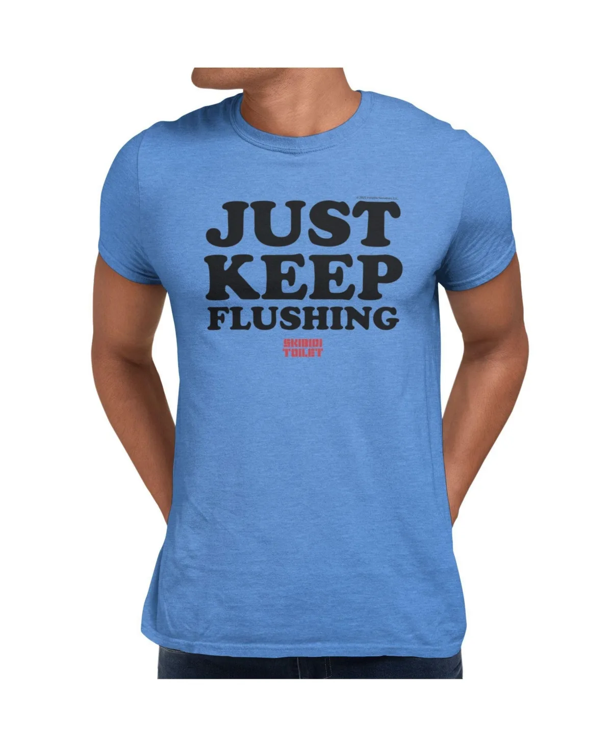 Skibidi Toilet Just Keep Flushing Graphic Classic-Fit T-Shirt by Skibidi Toilet