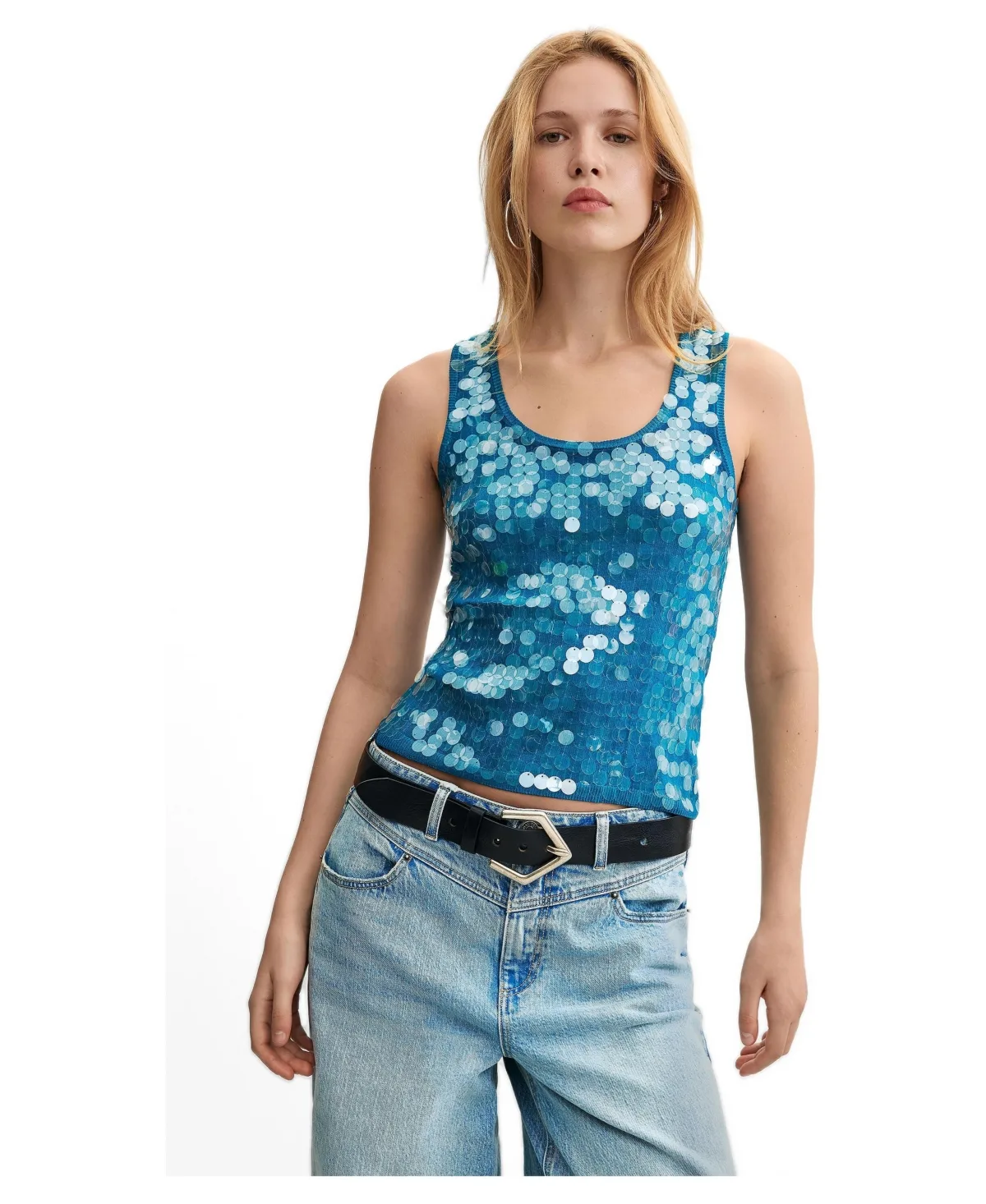 Sequin Strappy Top by Desigual