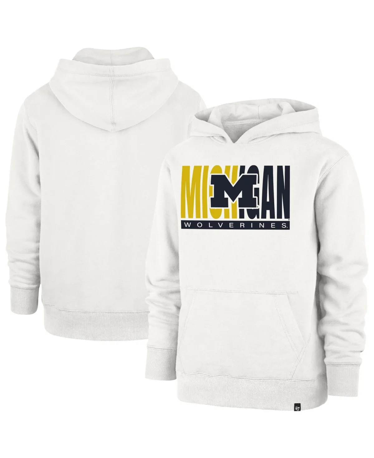 Michigan Wolverines Block Text Pullover Hoodie by 47 Brand