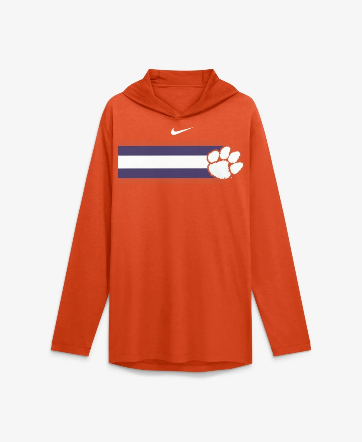 Clemson Tigers Primetime Pattern Tri-Blend Dri-Fit Long-Sleeve Hooded T-Shirt by Nike
