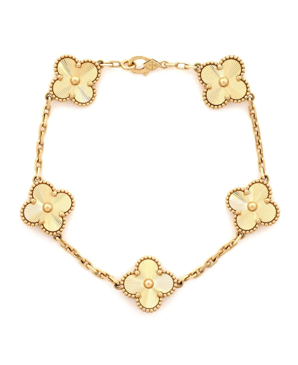 Pre-Owned Van Cleef & Arpels Vintage Alhambra 5 Motifs Bracelet - 18k Yellow Gold by Pre Owned Van Cleef & Arpels