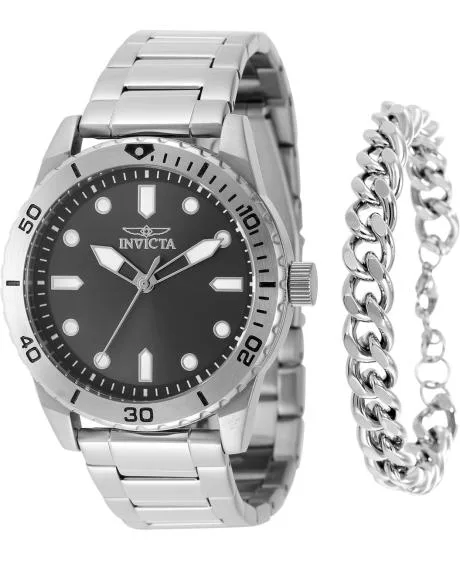 48308 Specialty Quartz 3 Hand Grey Dial Watch by Invicta