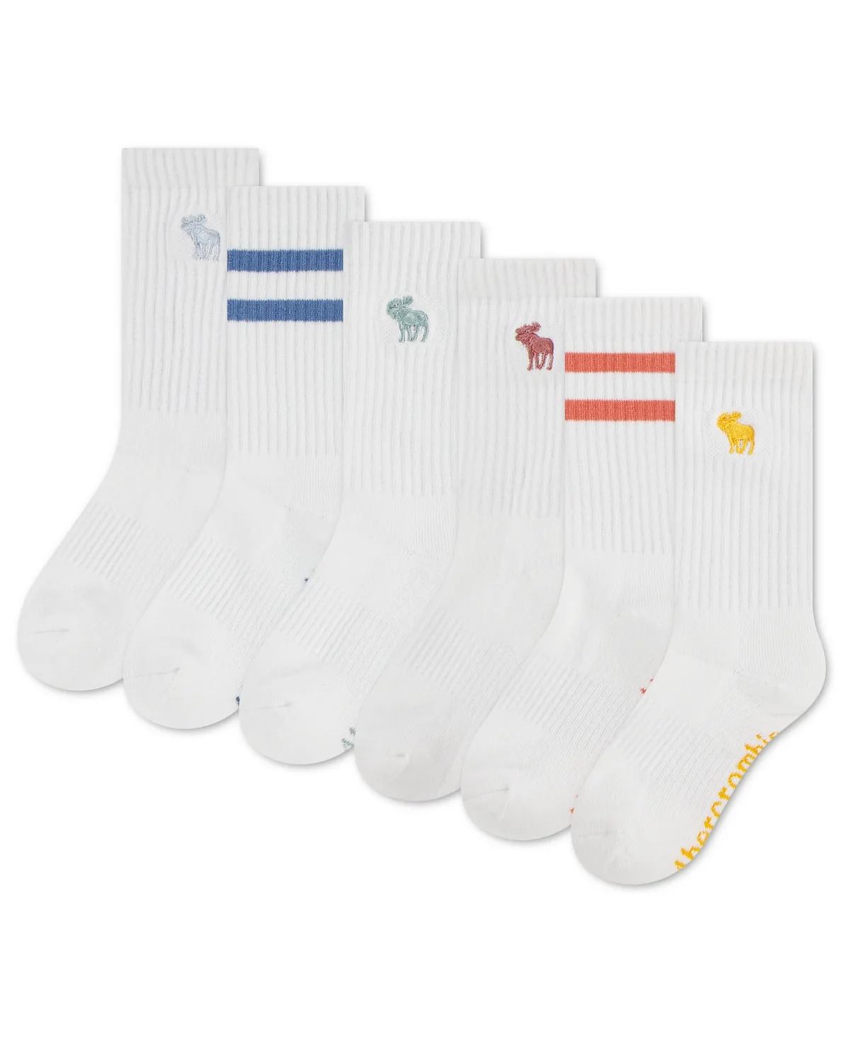 Core Stripe Crew Socks, 6-Pack by Abercrombie Kids