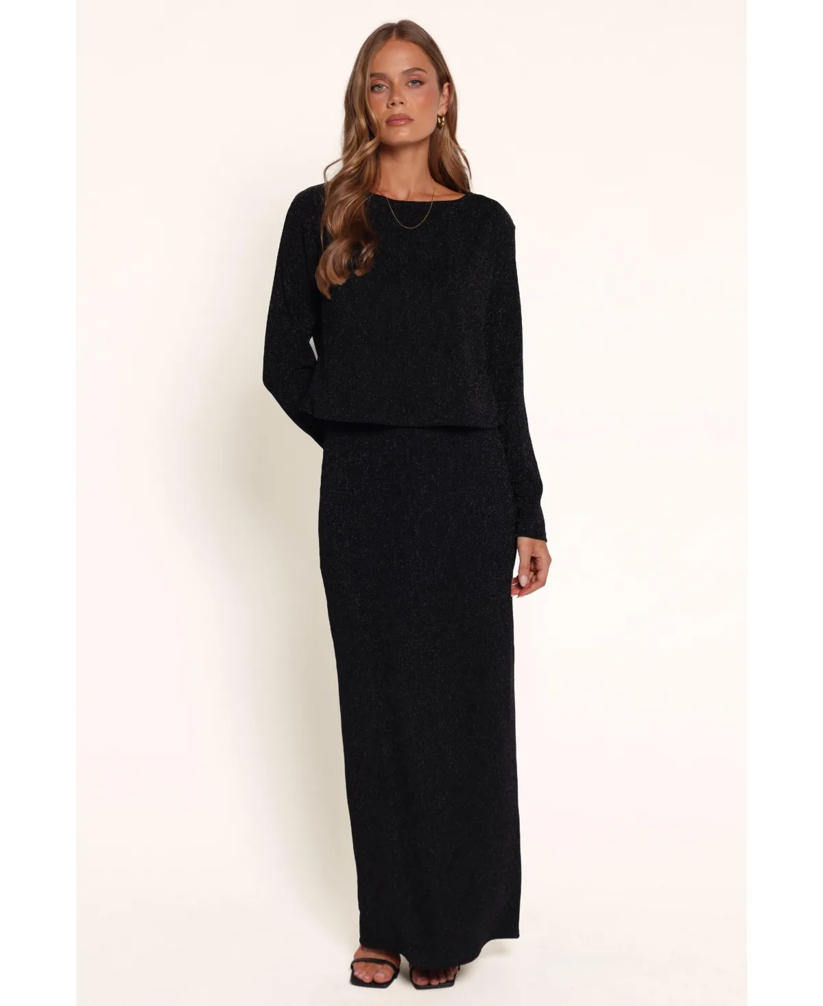 Orla Boat Neck Long-Sleeve Maxi Top and Skirt, 2-Piece Set