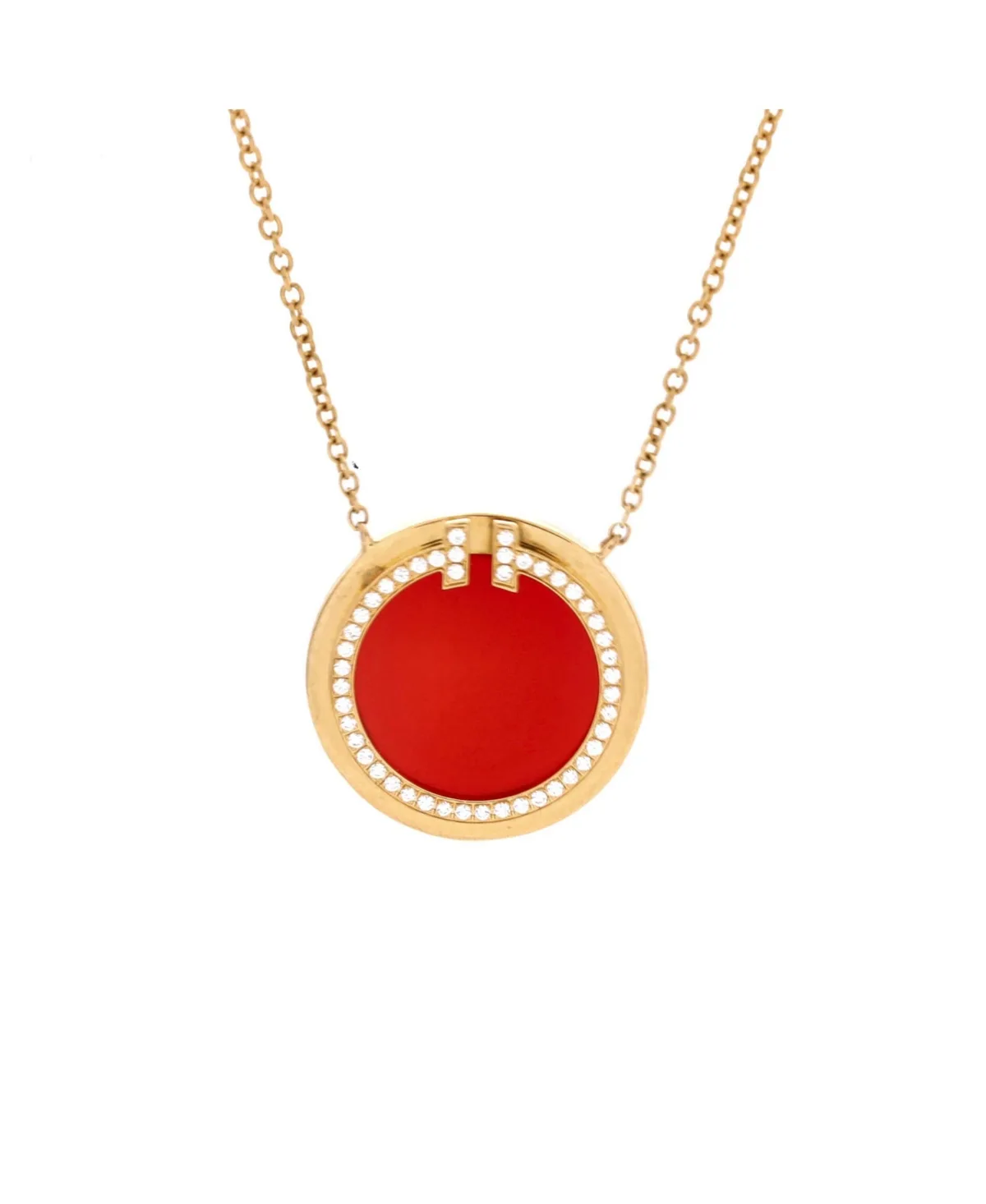 Pre-Owned Tiffany and Co T Circle Pendant Necklace by Tiffany & Co.