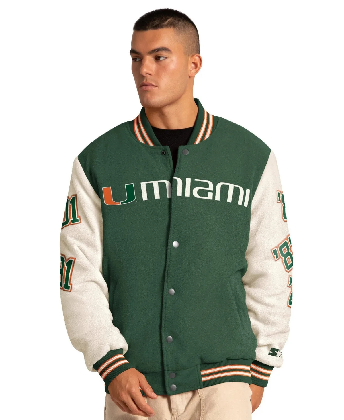 Miami Hurricanes Triple Crown Commemorative Full Snap Jacket by Starter