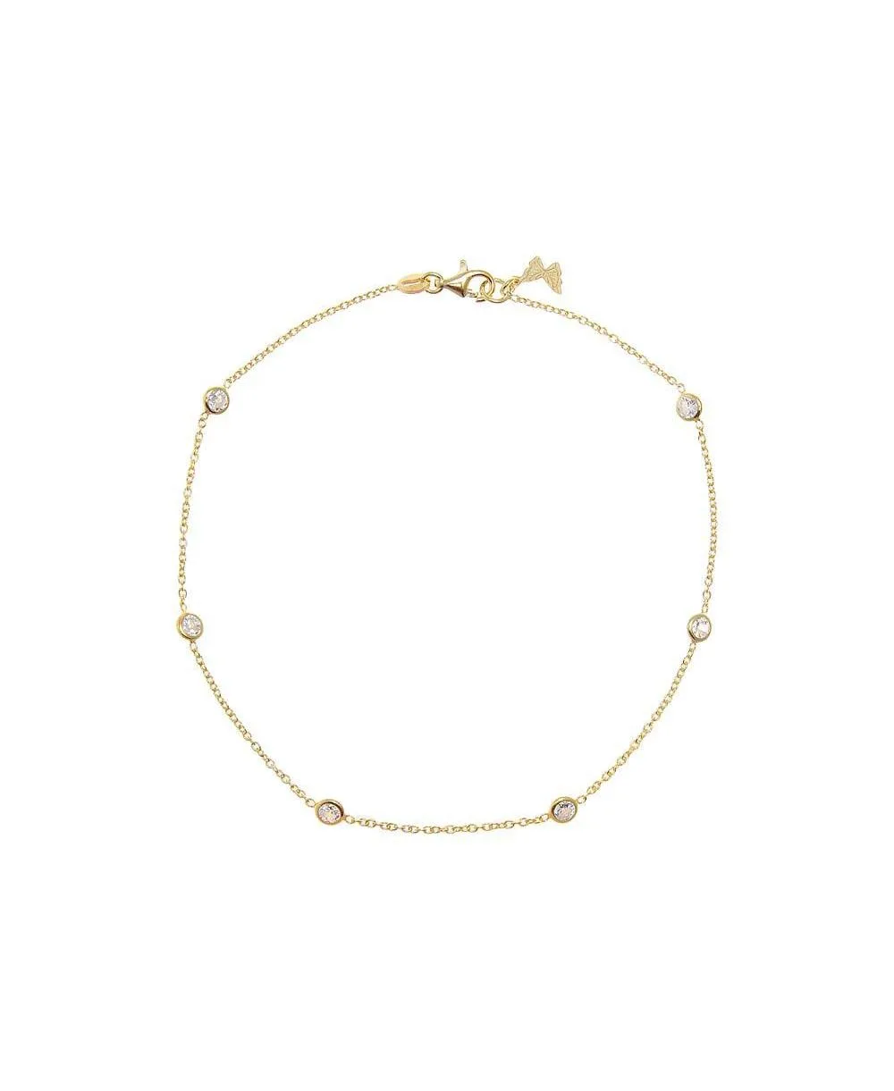 Cz Station Anklet by By Adina Eden