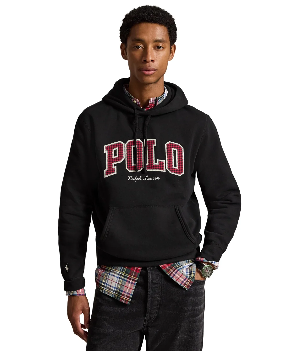 The Rl Graphic Pullover Plaid Hoodie by Polo Ralph Lauren