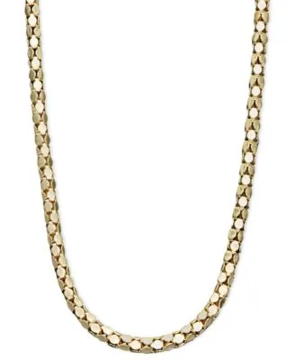 Popcorn Link Chain Necklace Collection in 14k Gold by Italian Gold