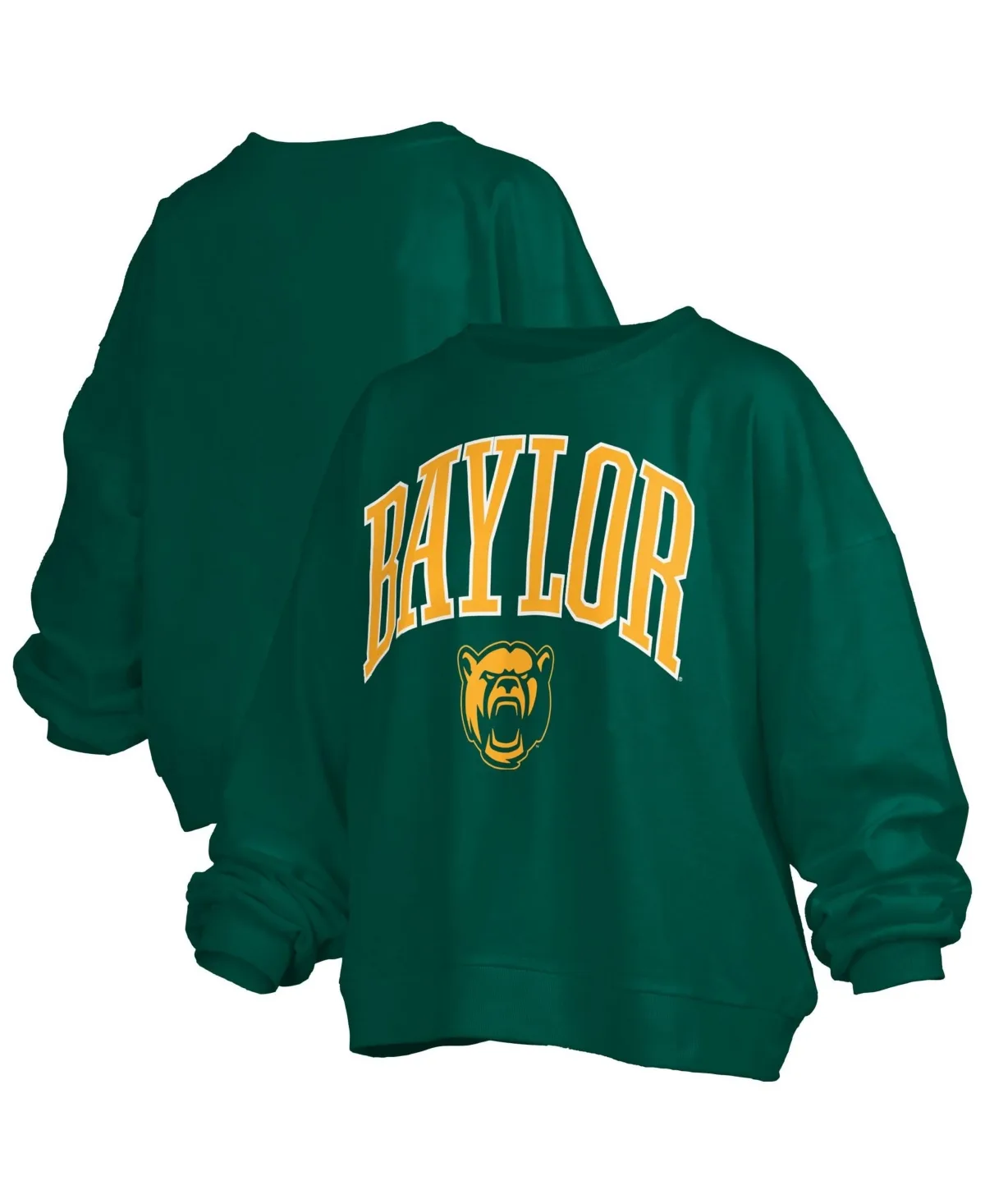 Baylor Bears Oversized Janise Arch Over Logo Fleece Sweatshirt by Pressbox