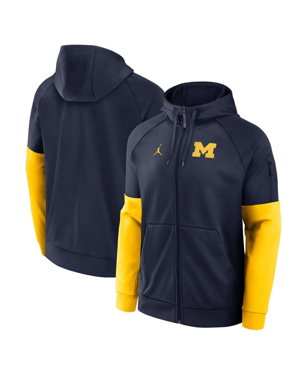 Michigan Wolverines Primetime Primary Logo Therma-Fit Raglan Full-Zip Hoodie by Jordan