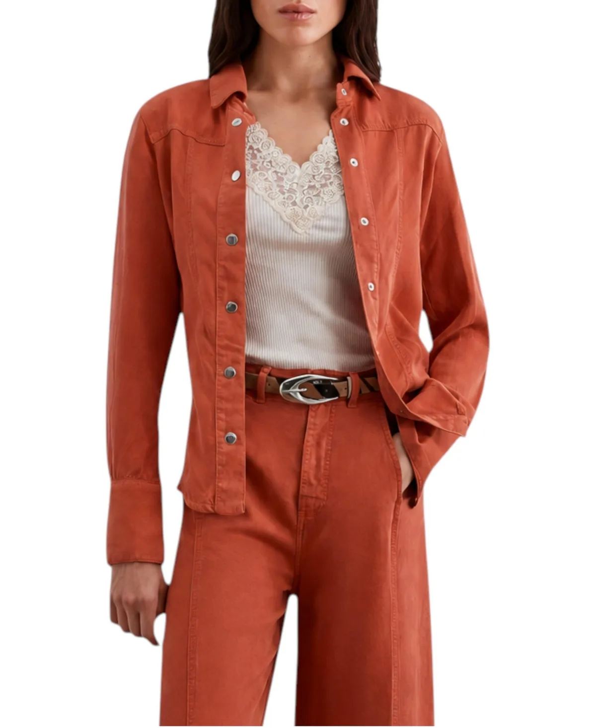 Collared Long-Sleeve Lyocell Shirt by Scalpers