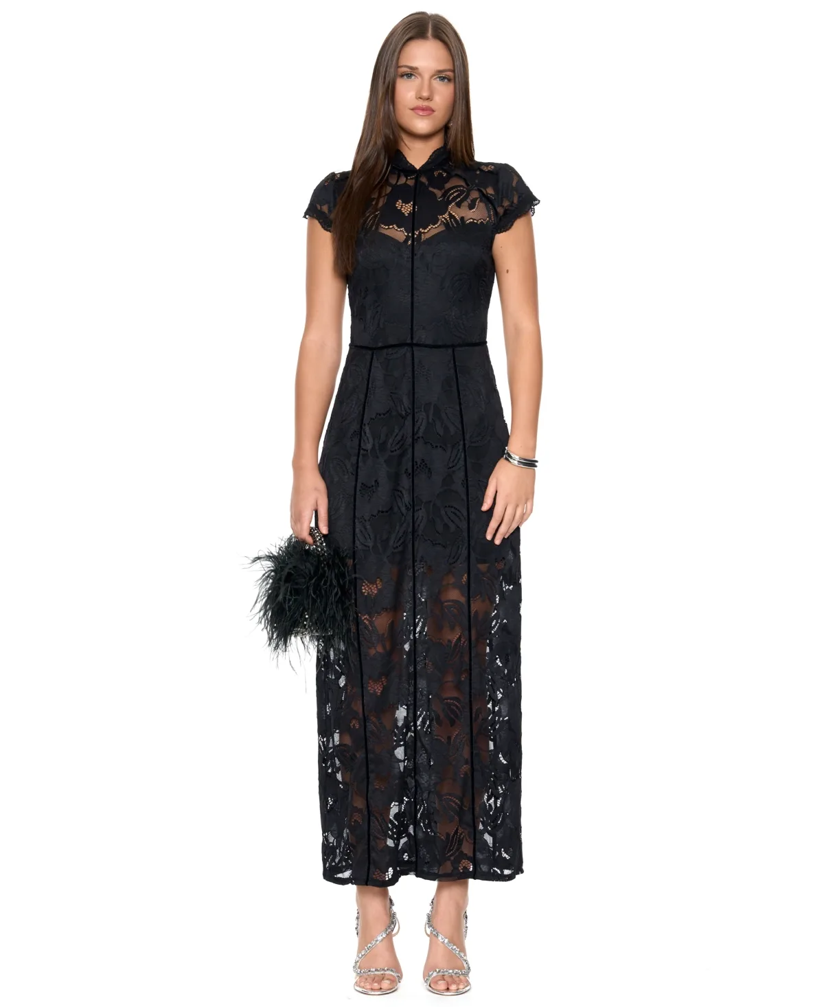 Jovienne Floral-Print Lace Cap-Sleeve Dress by Rachel Roy