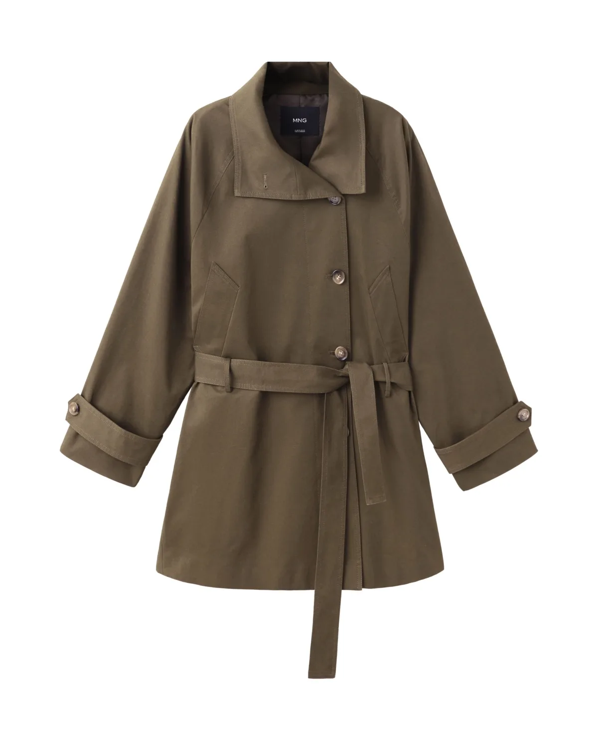 Mona Oversized Belted Midi Trench Coat by Mango