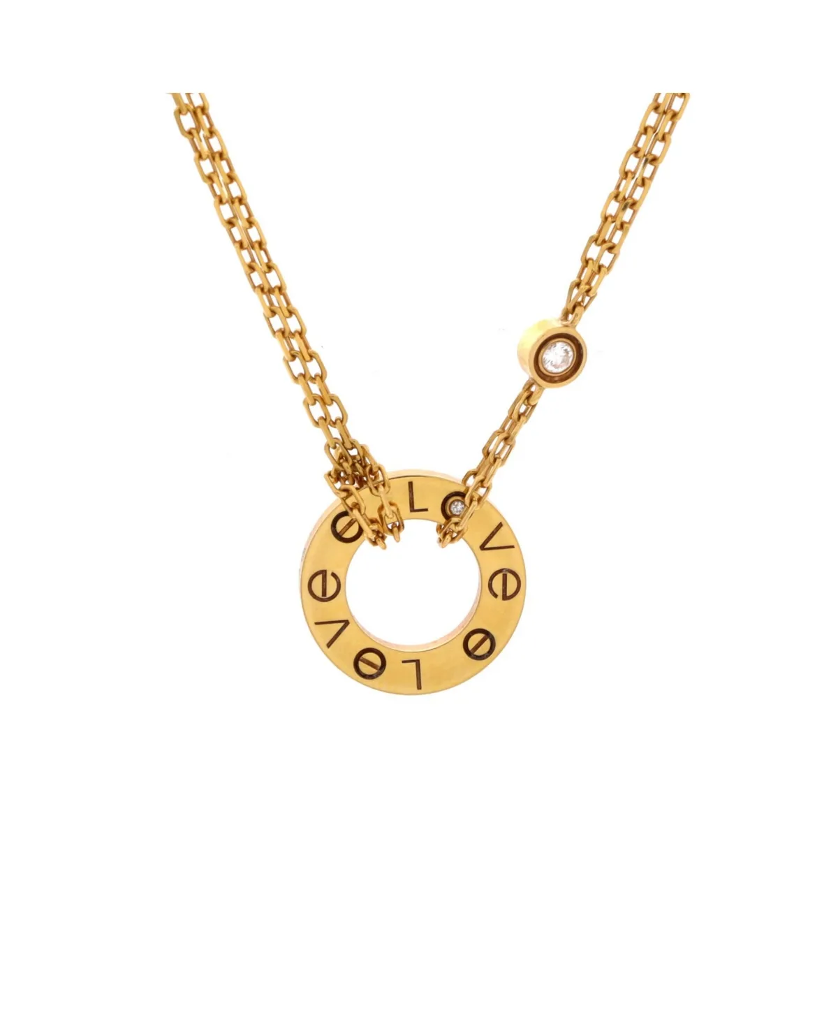 Pre-Owned Cartier 2 Diamonds Love Pendant Necklace