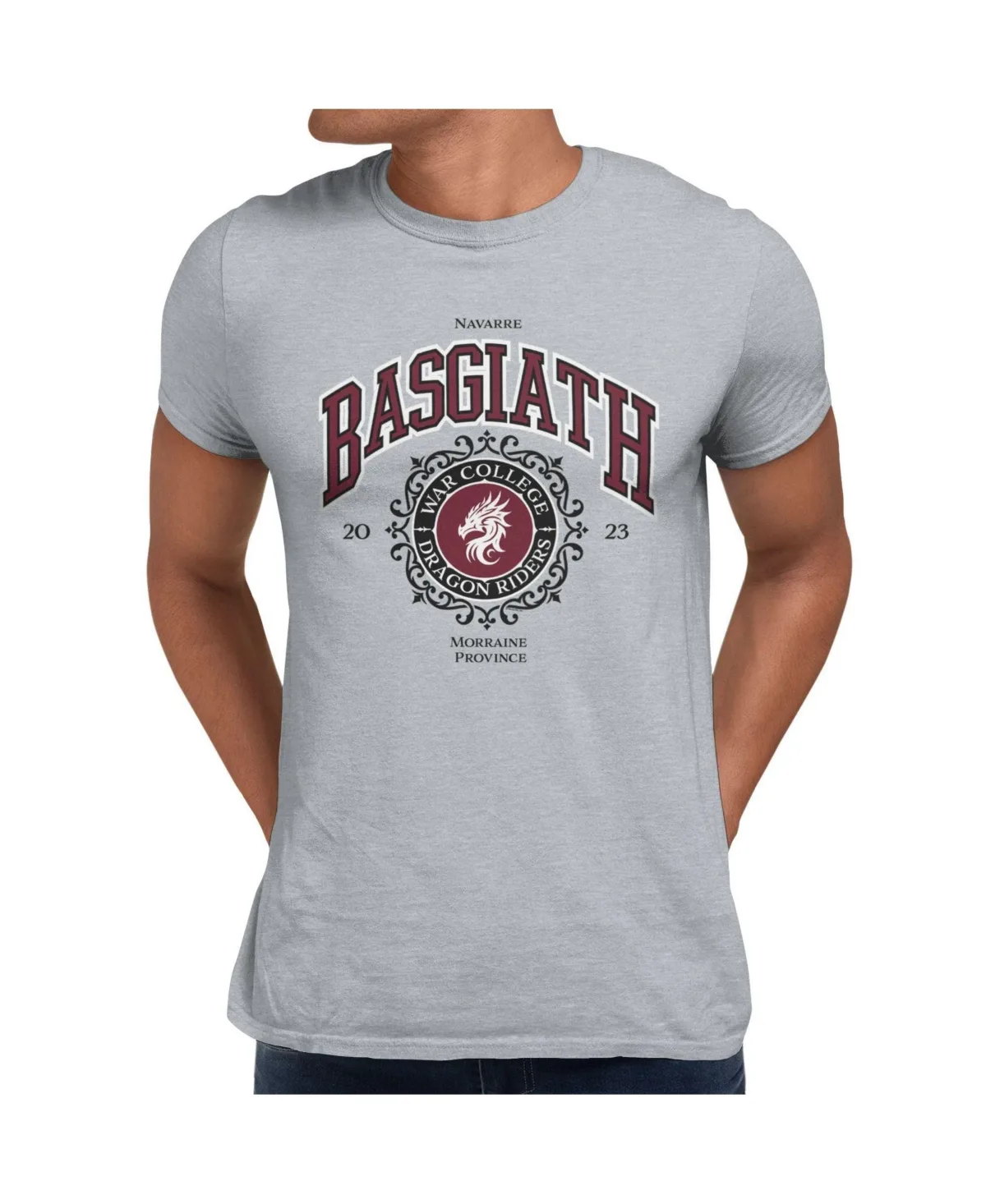 The Empyrean Basgiath War College Dragon Riders Crewneck Graphic T-Shirt by Fourth Wing