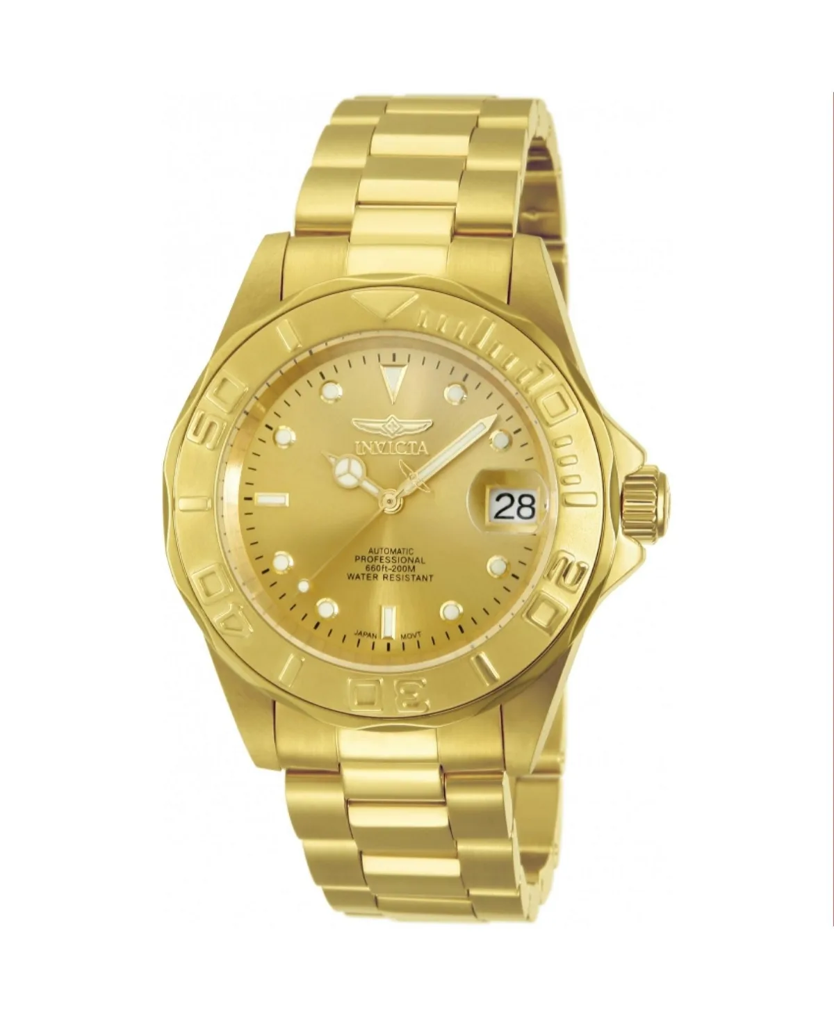 13929 Pro Diver Automatic 3 Hand Gold Dial Watch by Invicta