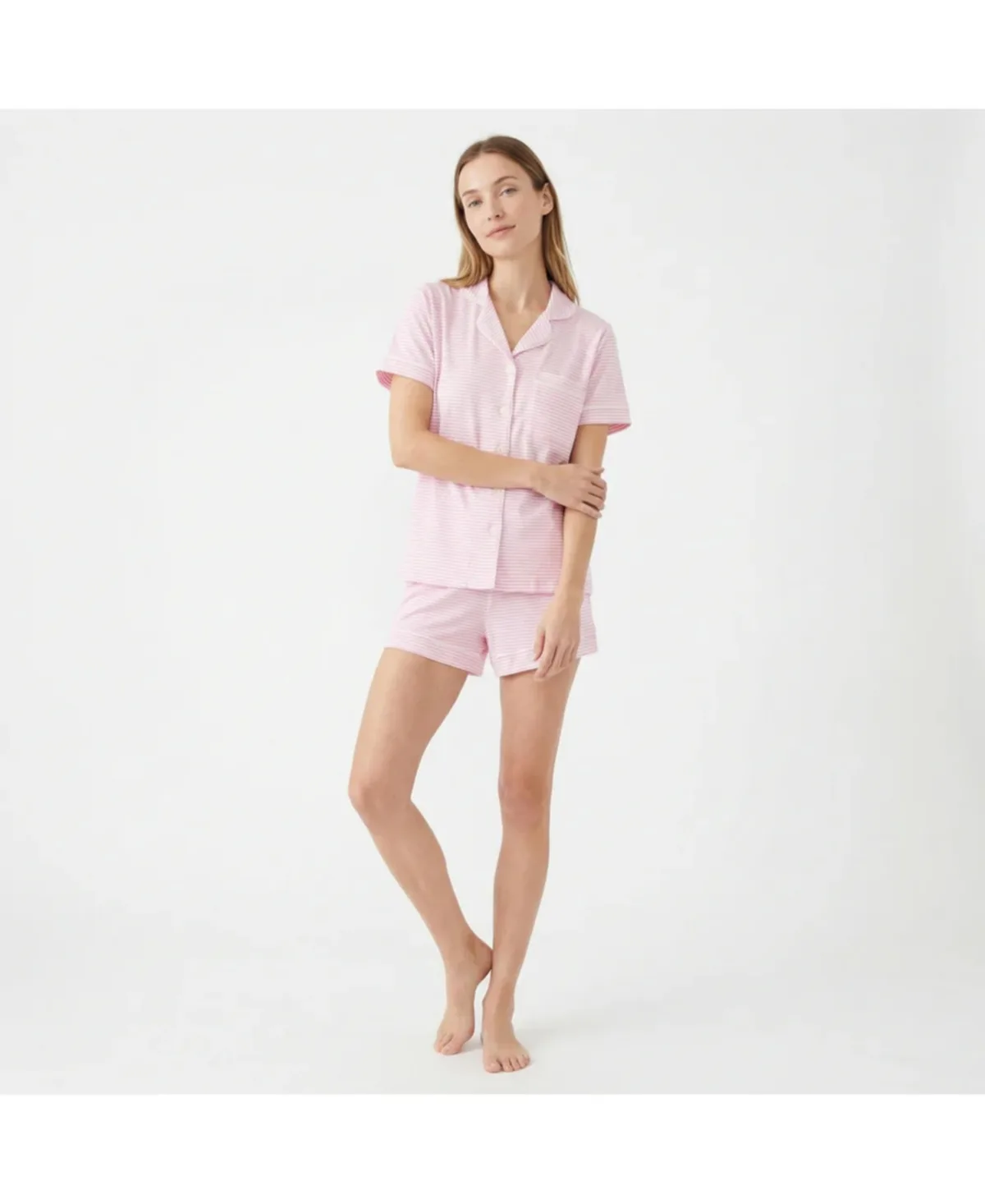 Ballet Stripe Bamboo Pajama Set by Motette