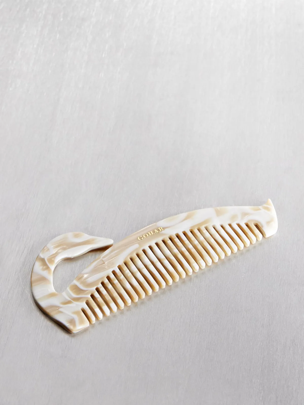 - Swan Marbled Acetate Hair Comb - by Gohar World