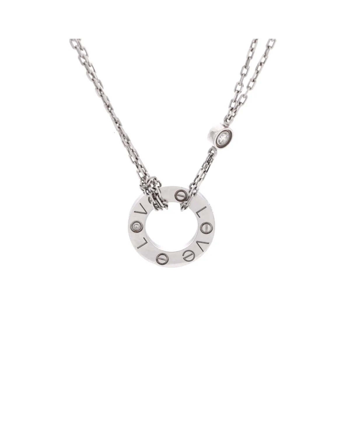 Pre-Owned Cartier 2 Diamonds Love Pendant Necklace