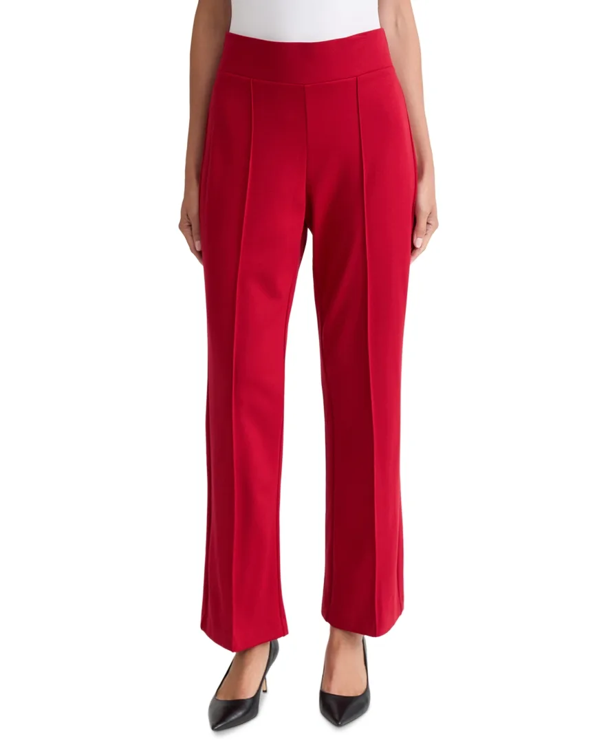 Pintuck Straight-Leg Trousers