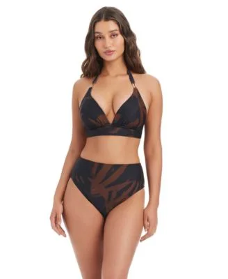 Palm Breeze Banded Sweetheart Neck Bra Bottoms by Bar III