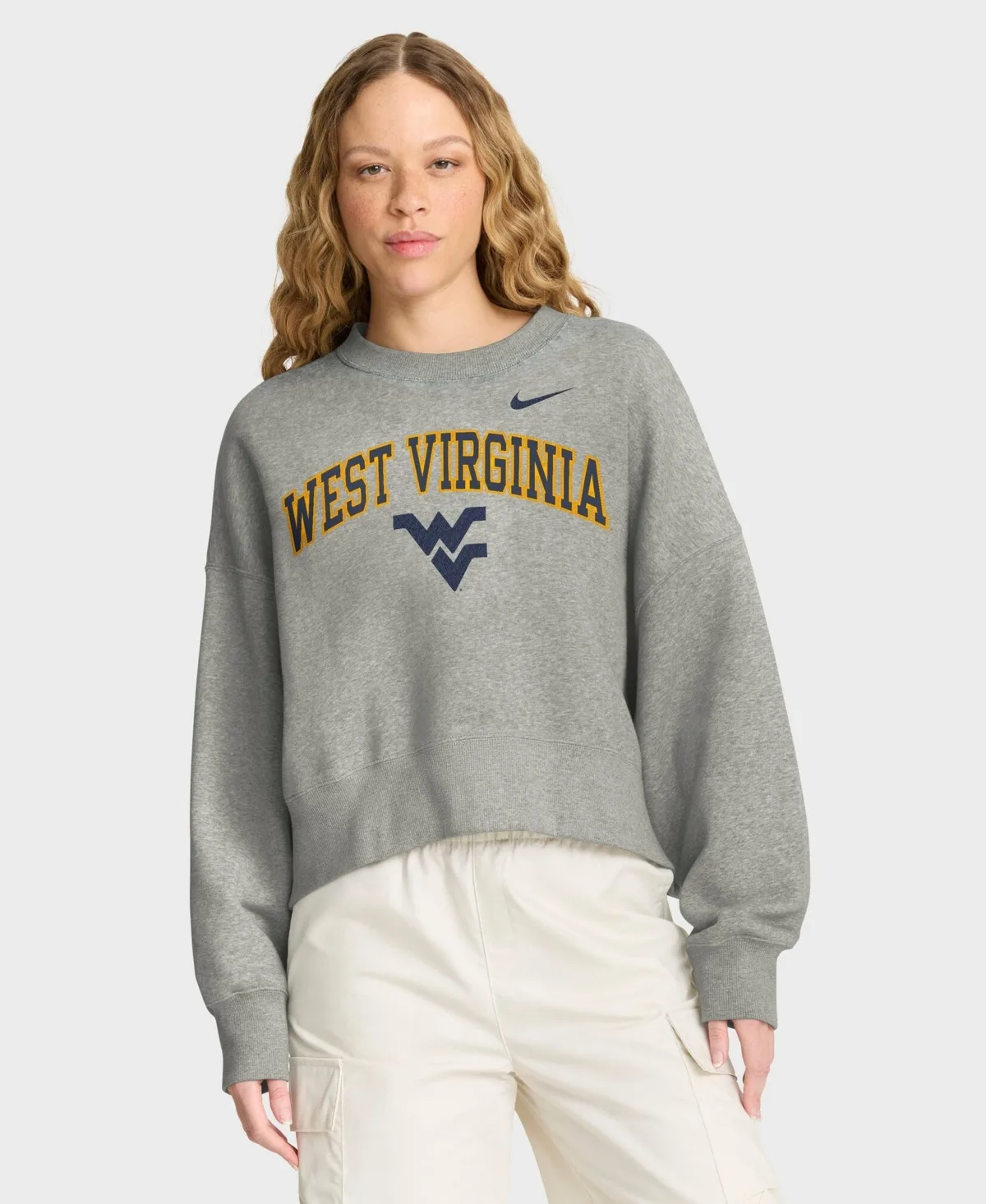 West Virginia Mountaineers Oversized Phoenix Arch Pullover Sweatshirt