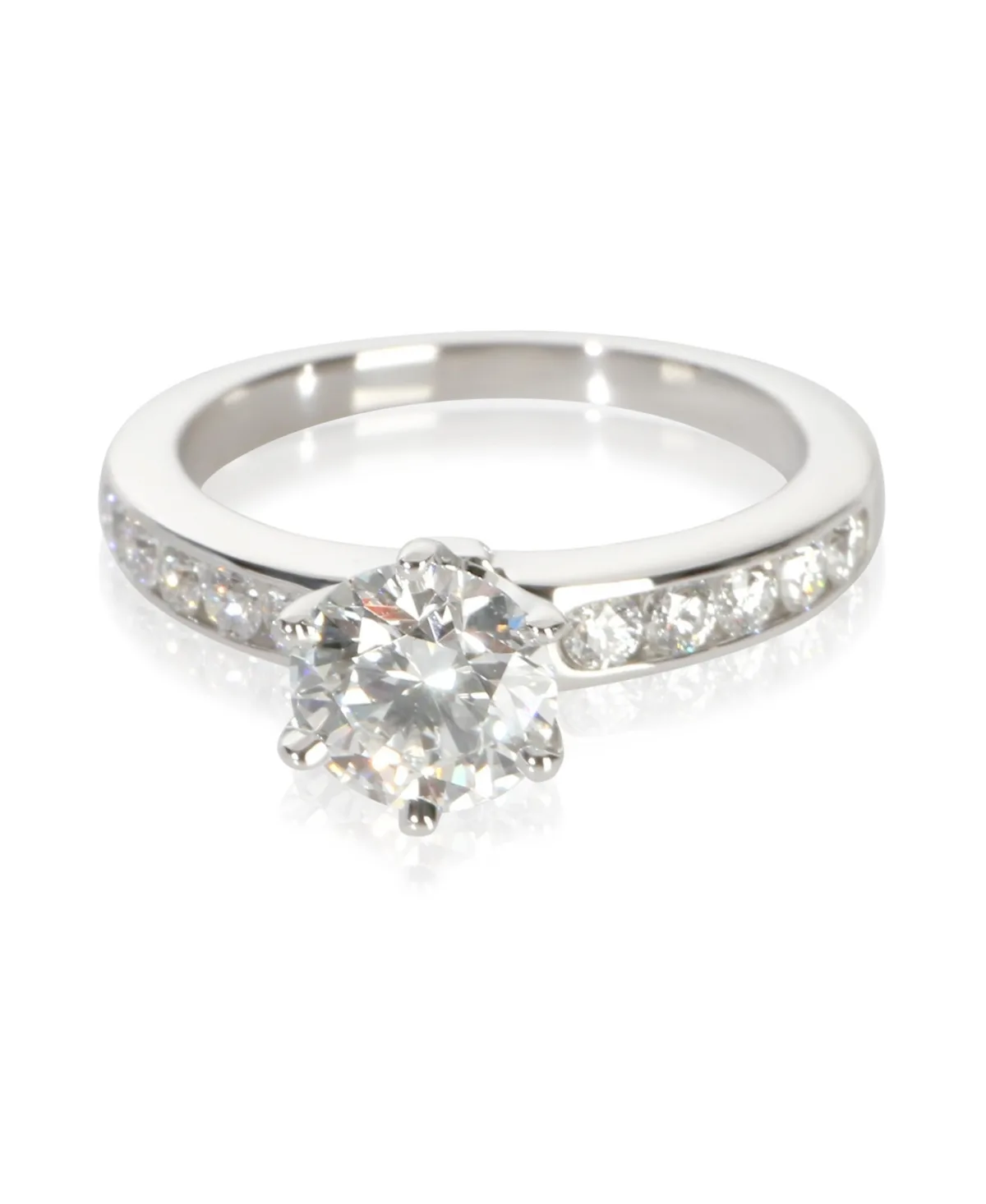 Pre-Owned 1.09 ct Round Brilliant Diamond Channel Set Engagement Ring by Tiffany & Co.
