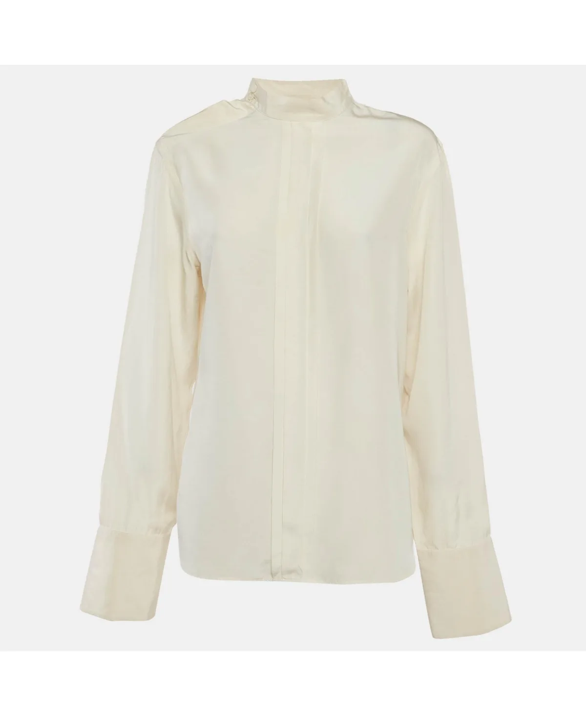 Pre-Owned Mock-Neck Long-Sleeve Blouse
