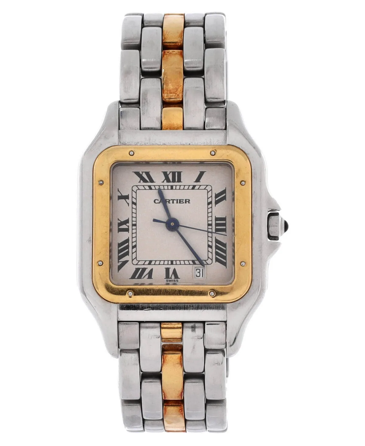 Pre-Owned Vintage Panthere De Cartier Quartz Watch in Stainless Steel and Gold 27mm by Cartier's