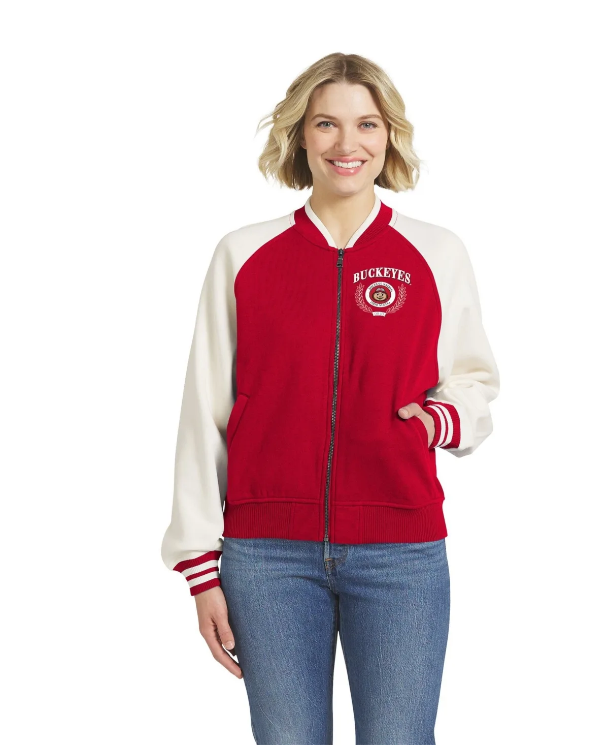 Wear by Erin Andrews Ohio State Buckeyes Raglan Full-Zip Jacket by Wear by Erin Andrews