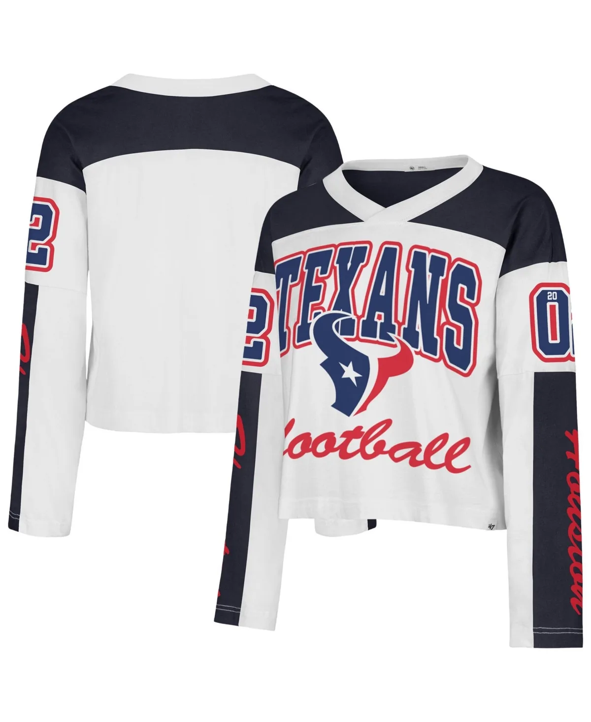 Houston Texans Exclamation Metro V-Neck Long-Sleeve Jersey by 47 Brand