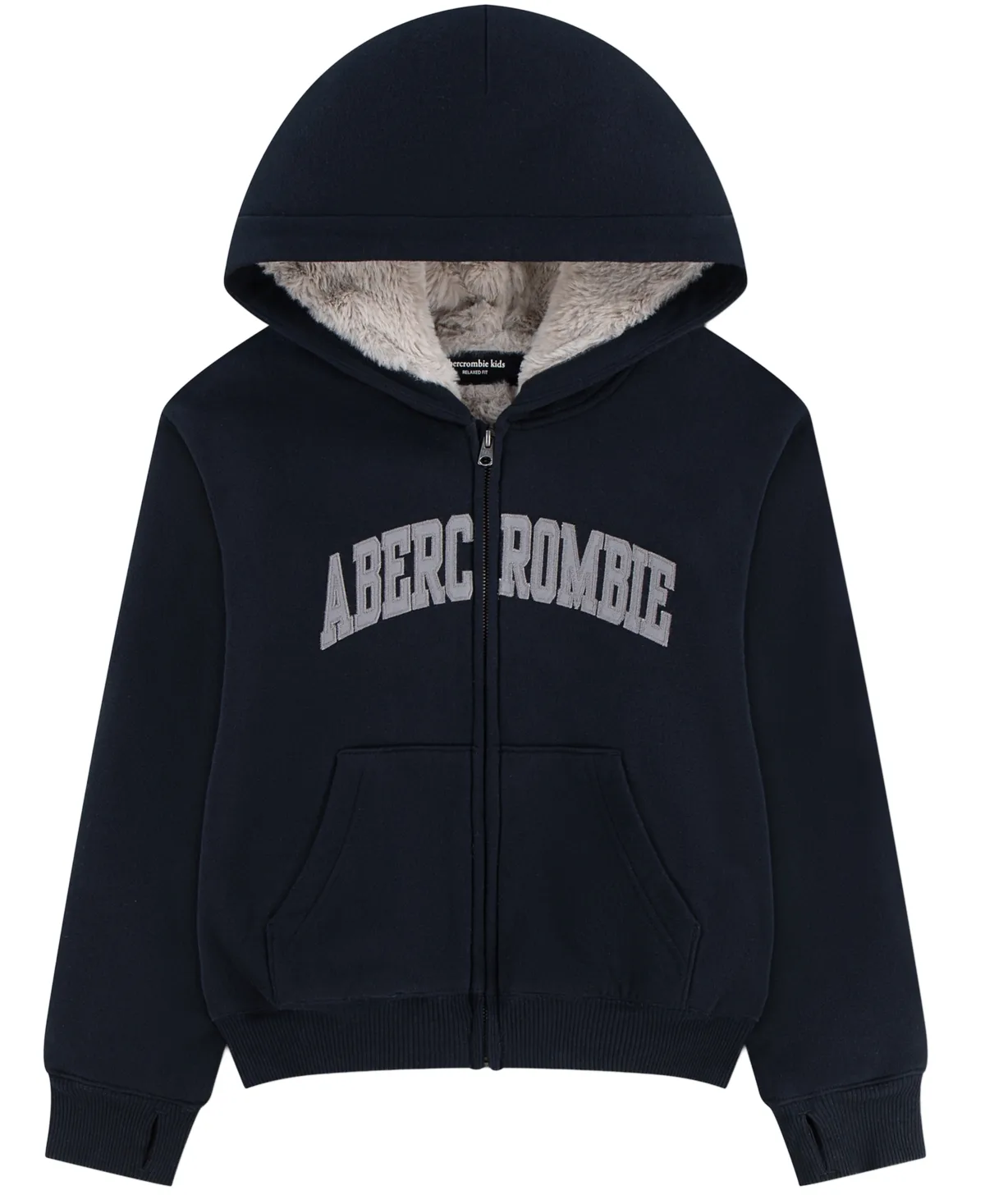Essential Full-Zip Faux Fur-Lined Hoodie by Abercrombie Kids