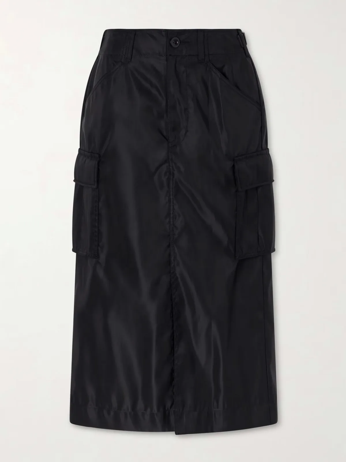 - Padded Twill Midi Skirt -