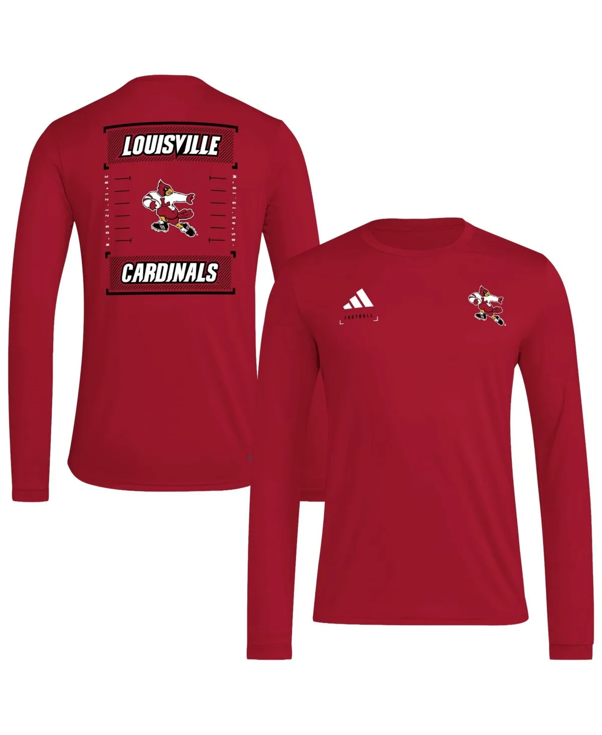 Louisville Cardinals Locker Football Icon Aeroready Pre-Game Long-Sleeve T-Shirt by adidas