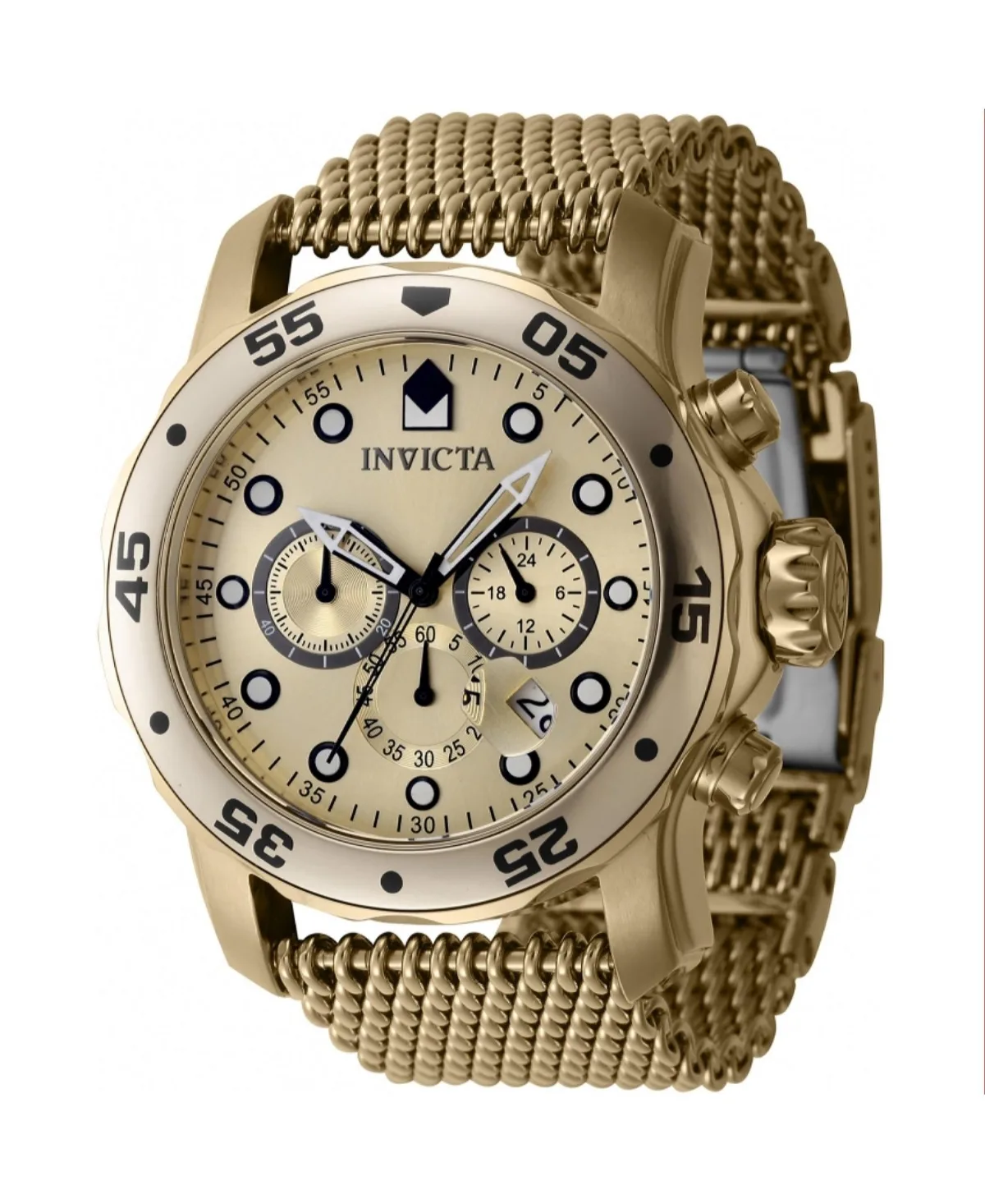 47240 Pro Diver Quartz Chronograph Gold Dial Watch by Invicta