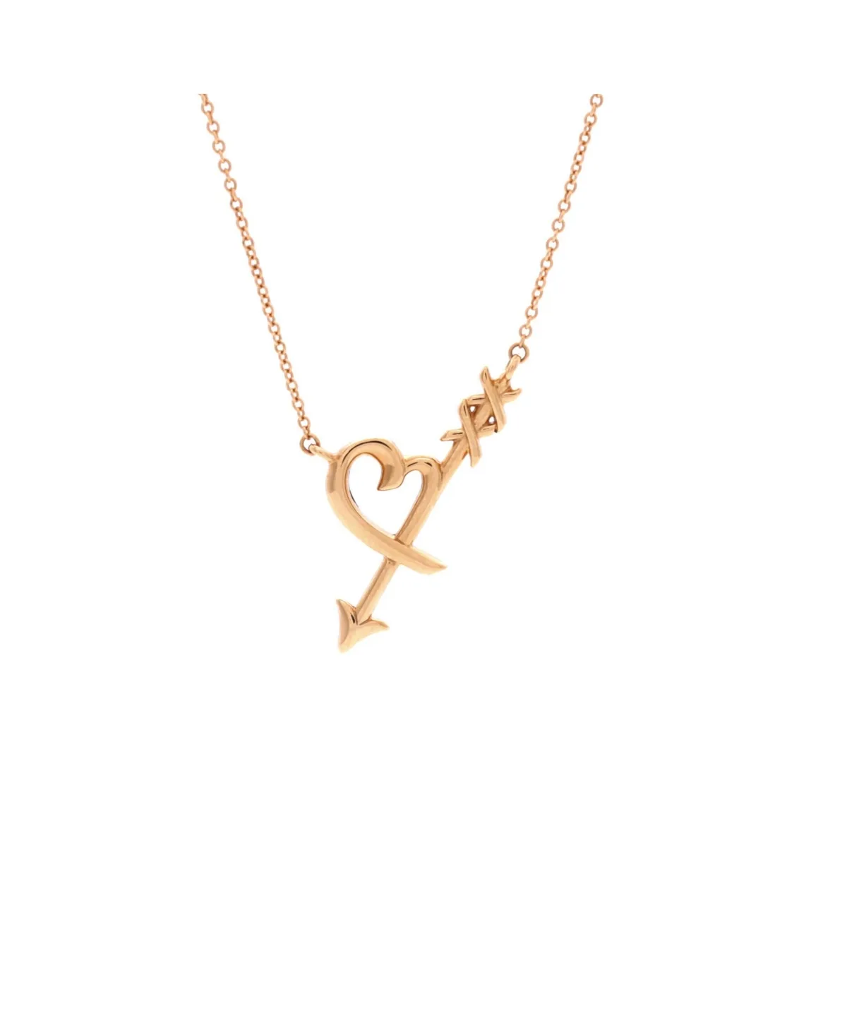 Pre-Owned Tiffany & Co Paloma Picasso Graffiti Heart and Arrow Pendant Necklace - 18k Rose Gold by Tiffany & Co.