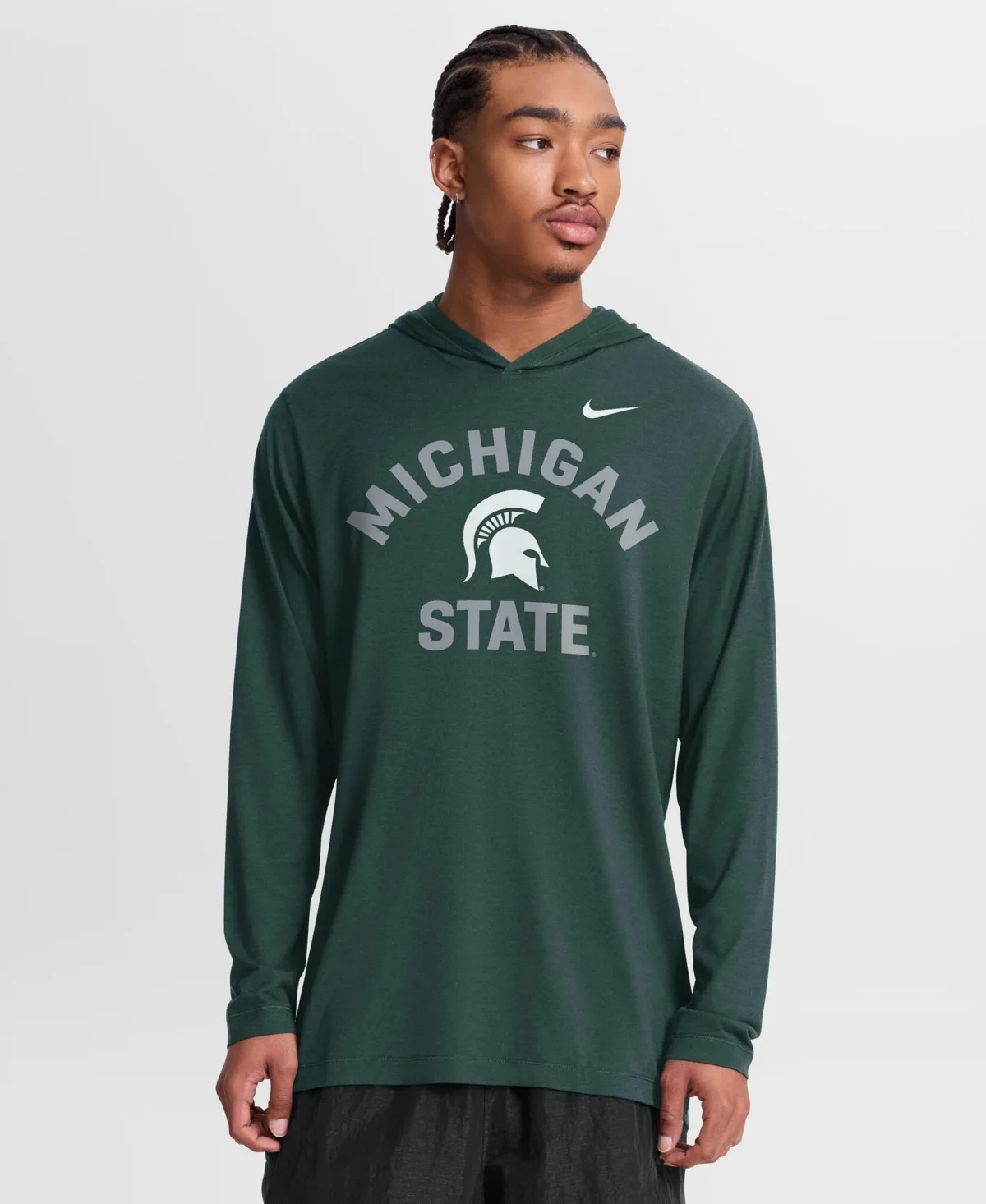 Michigan State Spartans Primetime Arch Tri-Blend Dri-Fit Long-Sleeve Hooded T-Shirt by Nike
